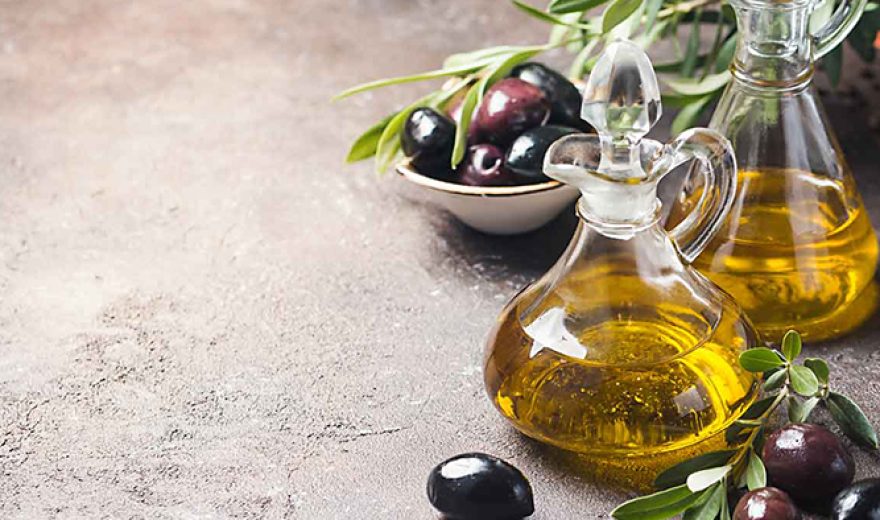 Olive oil and olive branch